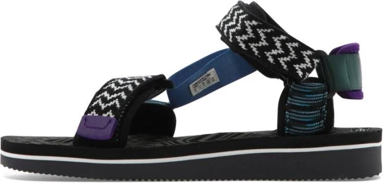 Suicoke Zwarte Depa Sandalen met Logo Black Dames