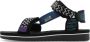 Suicoke Depa Zwarte En Paarse Platte Sandalen Black Unisex - Thumbnail 3