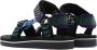 Suicoke Depa Zwarte En Paarse Platte Sandalen Black Unisex - Thumbnail 4