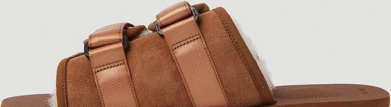 Suicoke Moto-mab Shearling Sandalen Bruin Unisex