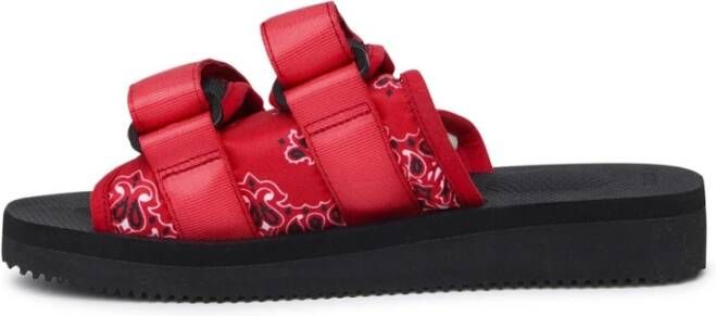 Suicoke Rode en zwarteylon Moto-CAB-PT02 Sandaal Red Dames