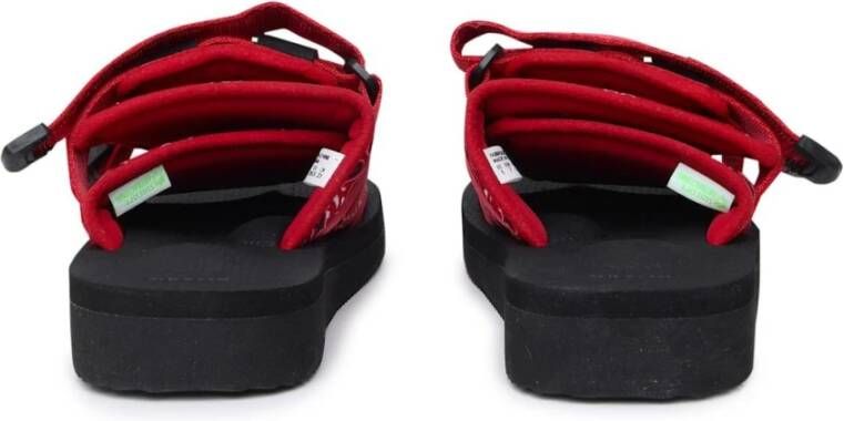 Suicoke Rode en zwarteylon Moto-CAB-PT02 Sandaal Red Dames
