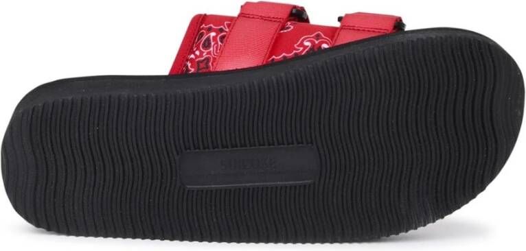 Suicoke Rode en zwarteylon Moto-CAB-PT02 Sandaal Red Dames