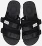 Suicoke Comfortabele zwarte nylon sliders voor heren Black Heren - Thumbnail 7