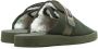 Suicoke Mules Sandalen Olijf Logo Rubber Leer Green Heren - Thumbnail 3