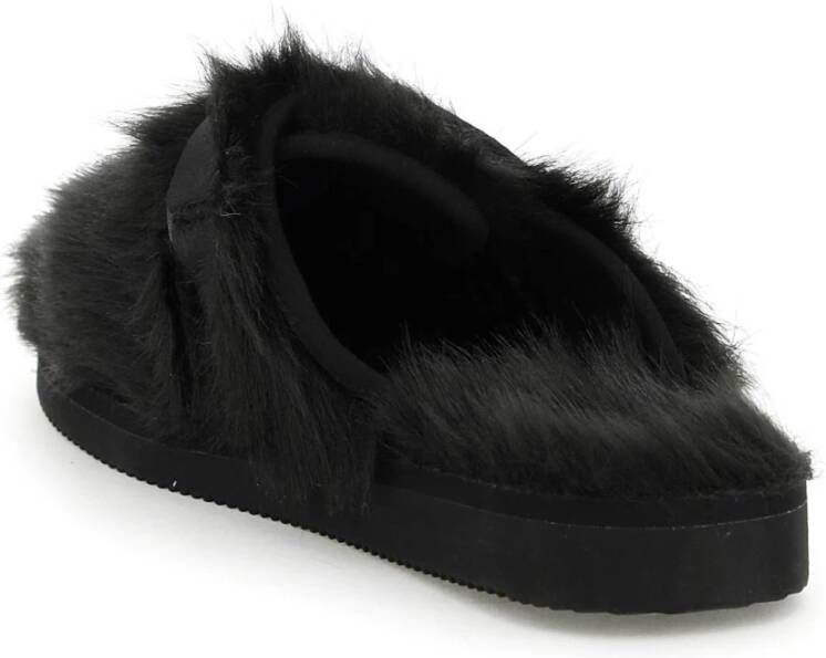 Suicoke zavo sabot in faux fur Zwart Heren