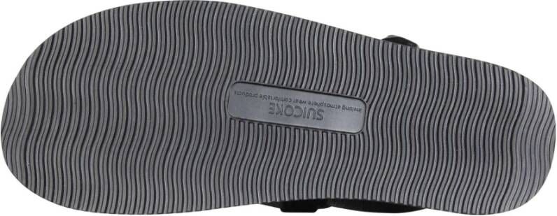 Suicoke Zwarte nylon sandalen met achterband