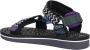 Suicoke Depa Zwarte En Paarse Platte Sandalen Black Unisex - Thumbnail 6