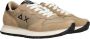 Sun68 Beige Suède en Stoffen Sneakers met Zwarte Details Beige Dames - Thumbnail 4