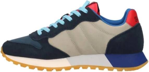 Sun68 Blauwe Bicolor Lage Top Sneaker Multicolor Heren