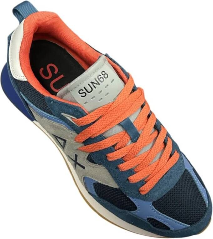 Sun68 Blauwe Lage Sneakers Avioscuro