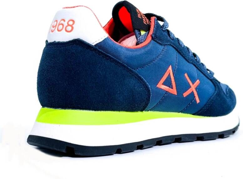 Sun68 Blauwe Sneakers Tom Fluo Blue Heren