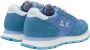 Sun68 Blauwe Suède Sneakers met Dubbele Roze Veters - Thumbnail 2