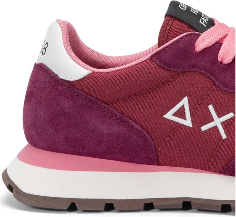 Sun68 Casual Sneaker in Bordeaux Leer en Stof