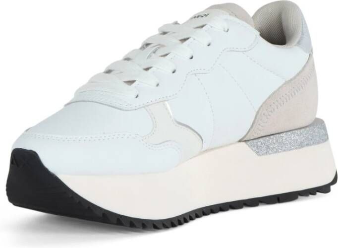 Sun68 Eco Leren Sneakers met Veters White Dames