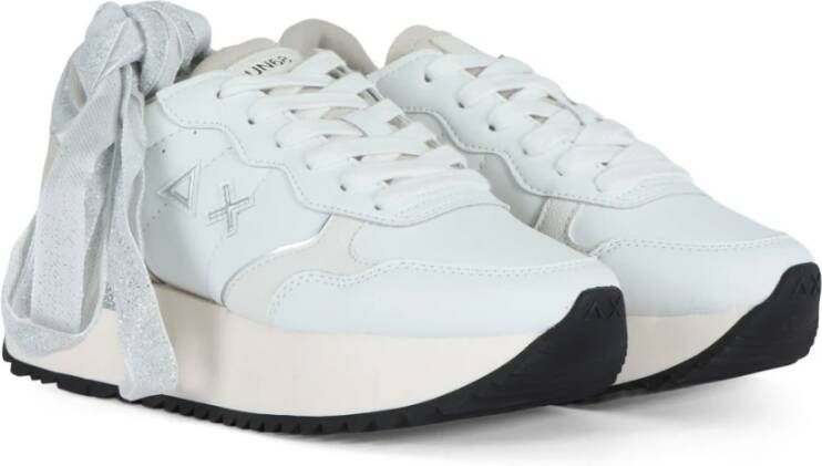Sun68 Eco Leren Sneakers met Veters White Dames