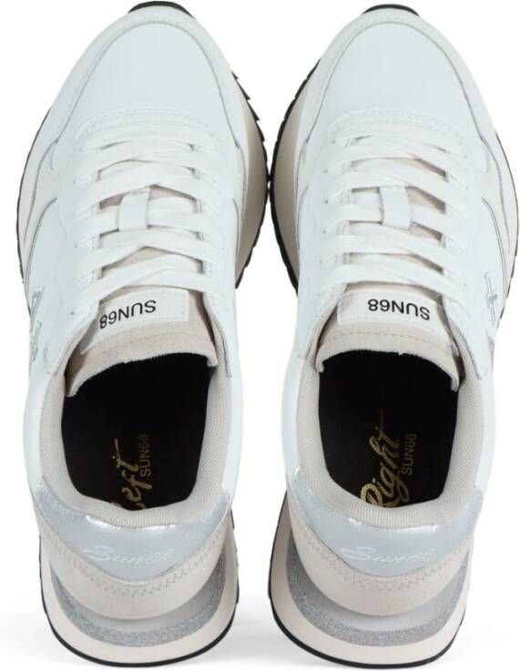 Sun68 Eco Leren Sneakers met Veters White Dames