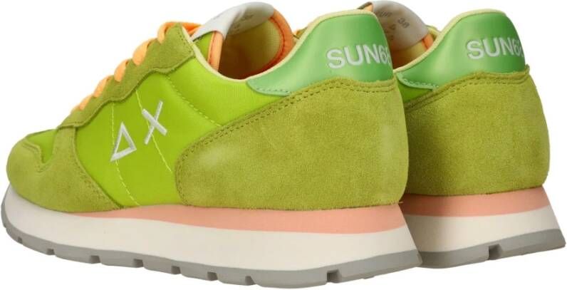 Sun68 Felgroene Ally Solid Nylon Sneakers voor Dames Green Dames
