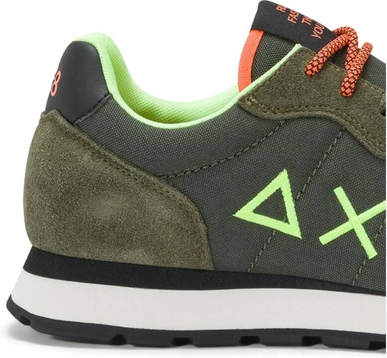 Sun68 Fluo Tom Casual Sneakers Groen Militair