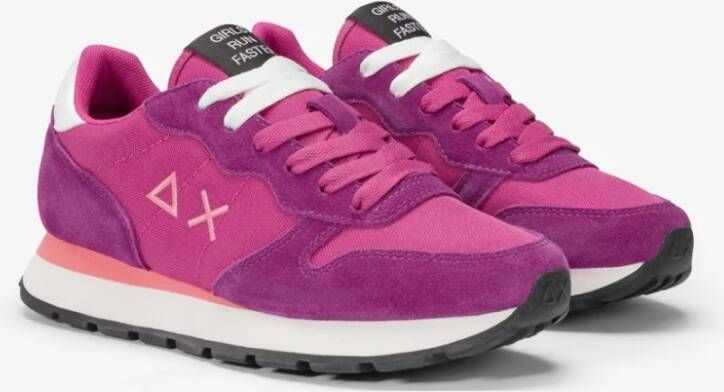 Sun68 Nylon Sneakers met Eco-Leer Inzetstukken Purple Dames - Foto 3
