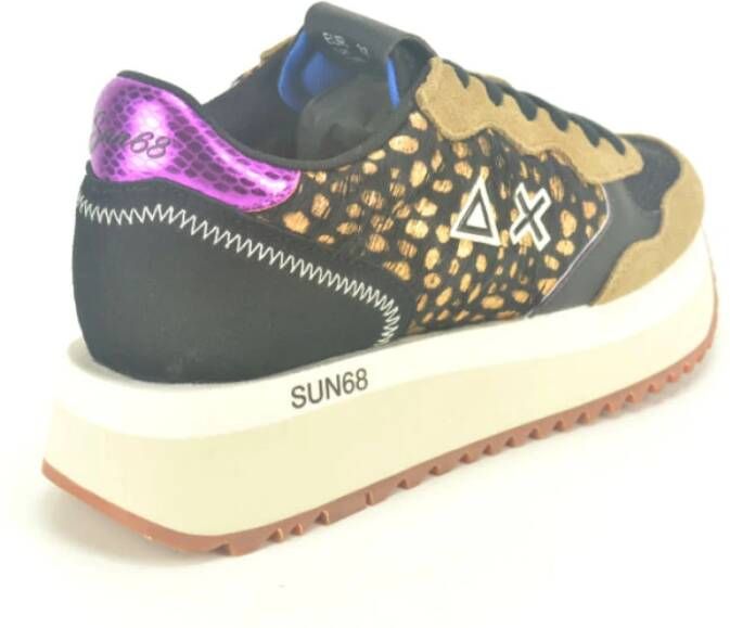 Sun68 Gedrukte Runner in Zwart en Kameel Multicolor Dames