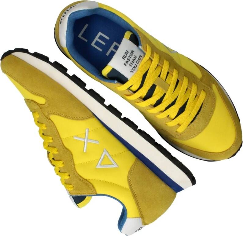 Sun68 Gele solide sneakers voor heren Yellow Heren