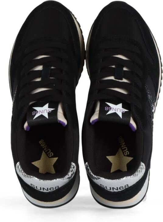 Sun68 Glitter Logo Leren en Stoffen Sneakers