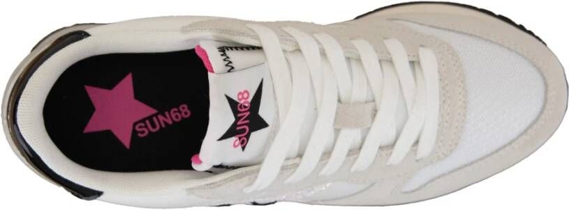 Sun68 Glitter Sneakers met Suède en Stof White Dames