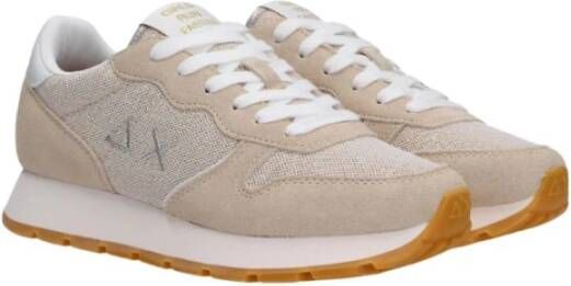 Sun68 Gouden Glitter Platte Schoenen Beige Dames