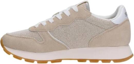 Sun68 Gouden Glitter Platte Schoenen Beige Dames