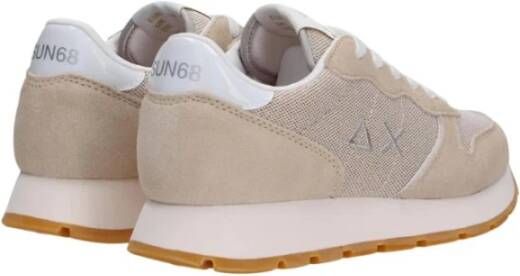 Sun68 Gouden Glitter Platte Schoenen Beige Dames