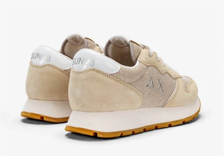 Sun68 Glitter Textiel Sneakers in Goud Beige Dames