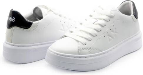 Sun68 Grace Leather Dames Wit en Zwart Schoenen White Dames