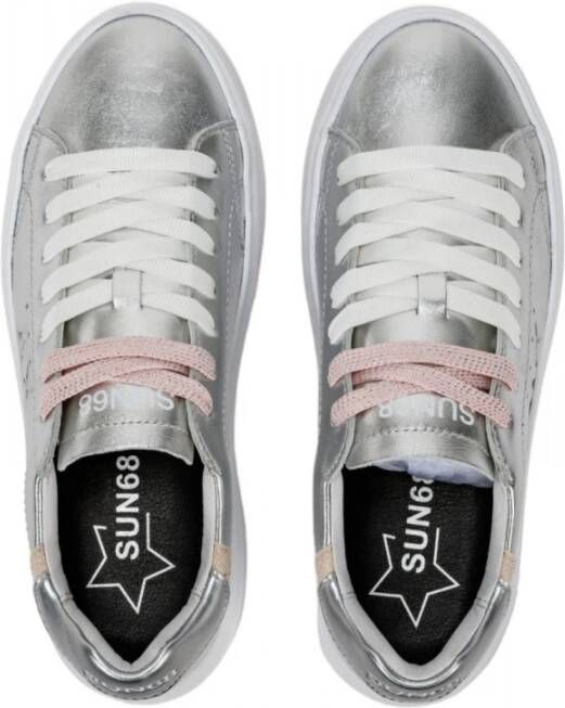 Sun68 Grace Leather Sneakers Zilver Gray Dames