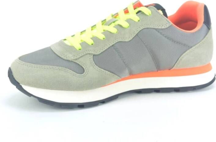 Sun68 Grijze Runner Fluorescerende Sneakers