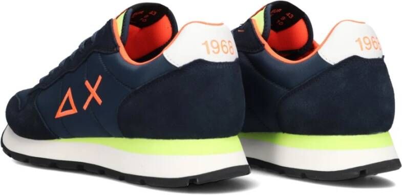 Sun68 Heren Lage Sneakers Tom Fluo Blue Heren