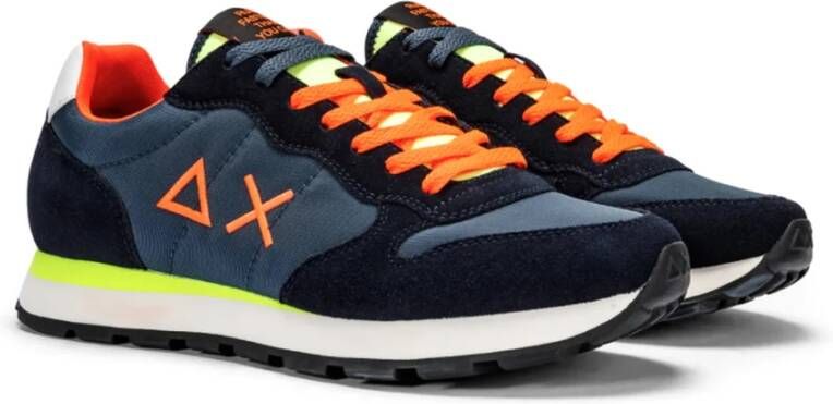 Sun68 Heren Tom Fluo Navy Blue Sneakers Blue Heren