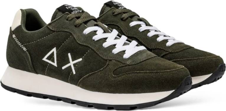 Sun68 Heren Tom Suede Donkergroene Sneakers Groen Heren