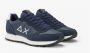 Sun68 Heren Klassieke Tom Sneakers van Leer Blue Heren - Thumbnail 3