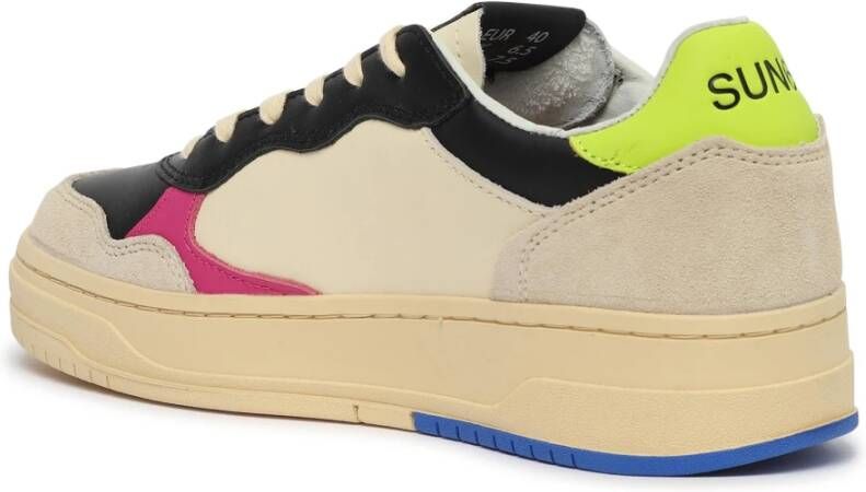 Sun68 Kleurrijke Vieze Witte Sneakers