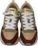 Sun68 Glitter Logo Sneakers van Leer en Stof Beige Dames - Thumbnail 4
