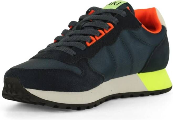 Sun68 Leren en stoffen sneakers Jaki Fluo Multicolor Heren