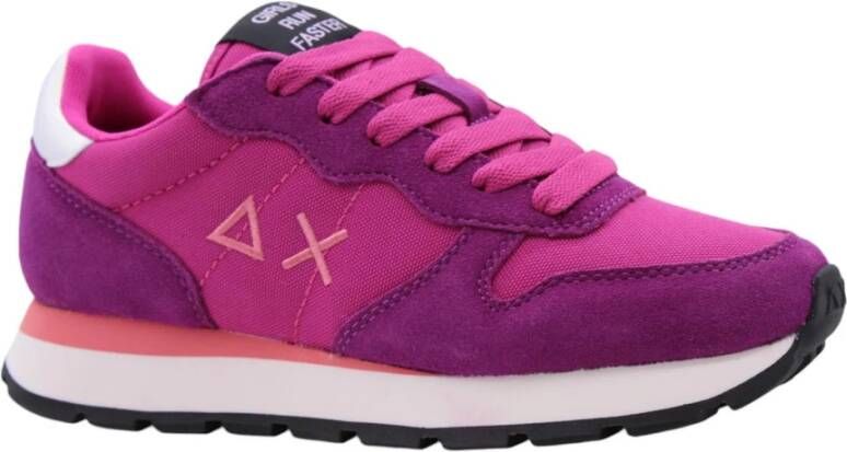 Sun68 Nylon Sneakers met Eco-Leer Inzetstukken Purple Dames - Foto 5
