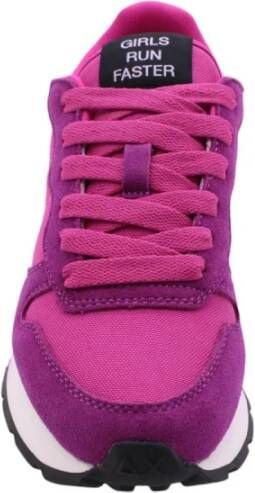 Sun68 Nylon Sneakers met Eco-Leer Inzetstukken Purple Dames - Foto 7