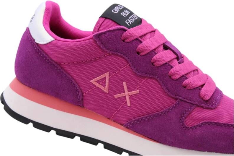 Sun68 Nylon Sneakers met Eco-Leer Inzetstukken Purple Dames - Foto 10