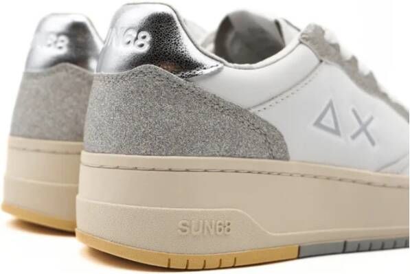 Sun68 Love Lady Basket Sneakers Wit Zilver