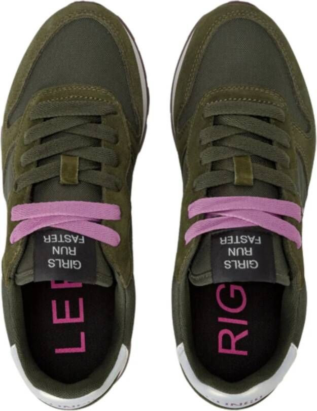 Sun68 Militaire platte schoenen Green Dames