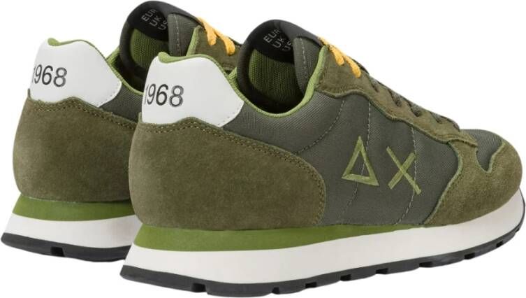 Sun68 Militaire Sneakers Tom Solid Leer Textiel Green Heren