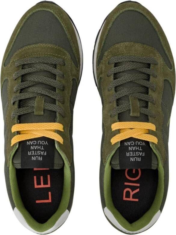 Sun68 Militaire Sneakers Tom Solid Leer Textiel Green Heren