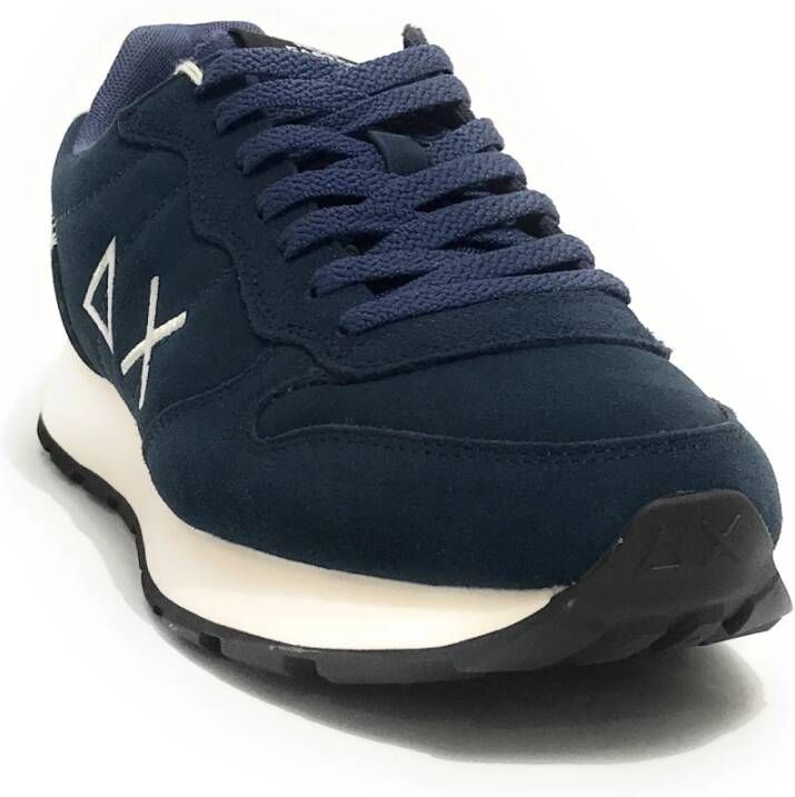 Sun68 Navy Blauwe Suède Hardloopschoenen Blauw Heren